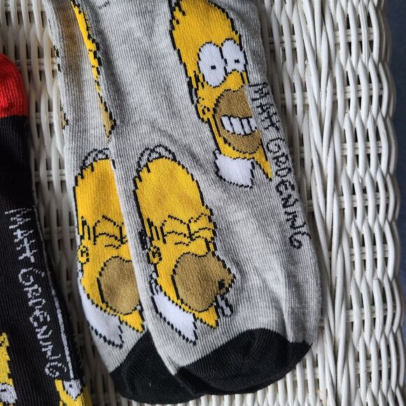 The Simpsons TV Show Bart and Homer Novelty Character Casual Crew Socks for Men - Picture 8 of 10